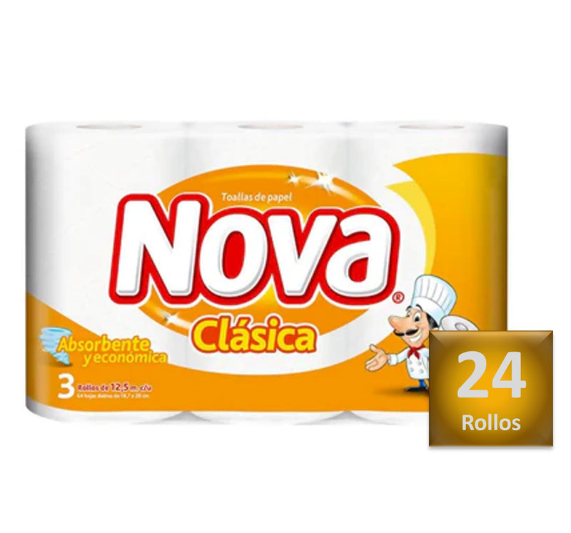 Toalla Papel 12 Mts Nova 8 x 3 Un