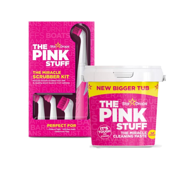 Pasta Limpiador Multiuso 850 gr con Cepillo Eléctrico The Pink Stuff