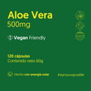 Aloe Vera Vegano Biostream 500 mg 120 Cápsulas Suplementos Alimenticios Biostream 