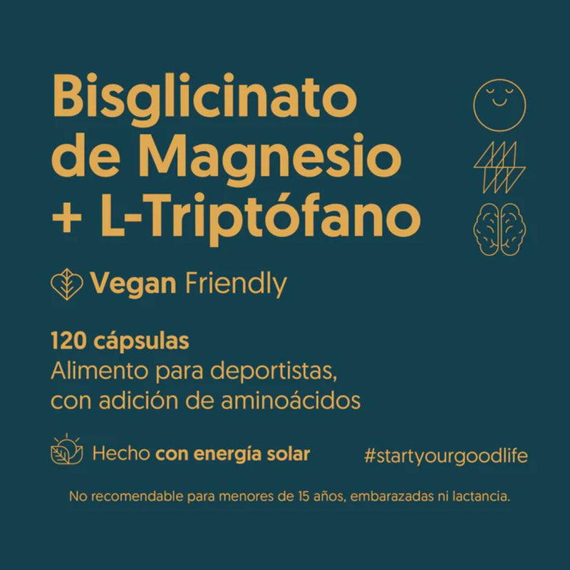 Bisglicinato de Magnesio + L-Triptófano Vegano Biostream 120 Cápsulas Suplementos Alimenticios Biostream 