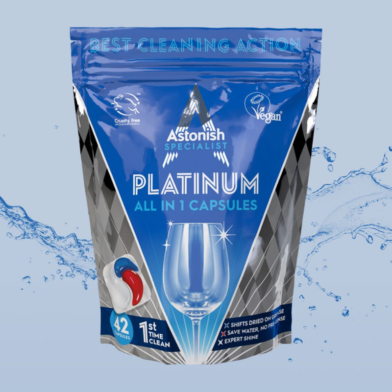 Capsulas Lavavajillas Especialista Platinum Todo en 1 Astonish 42 Unidades Hogar Astonish 