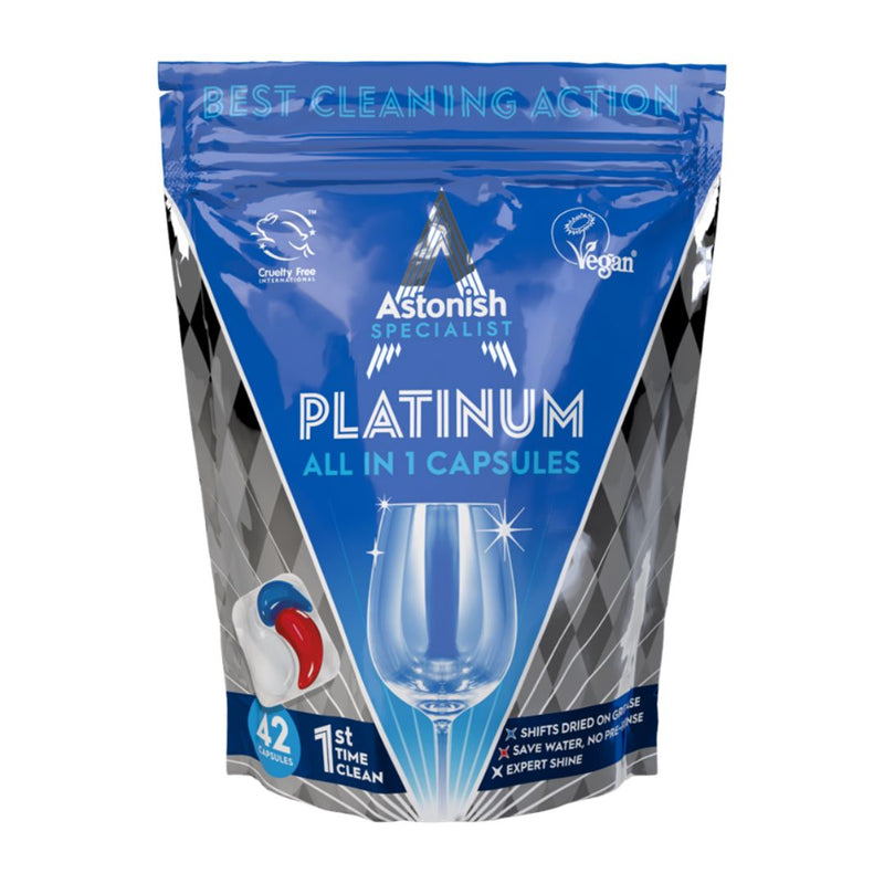 Capsulas Lavavajillas Especialista Platinum Todo en 1 Astonish 42 Unidades Hogar Astonish 