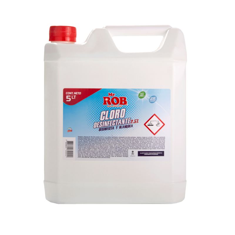 Cloro Líquido al 2.5% Mr. Rob 5 Lt Empresas Tarzijan 
