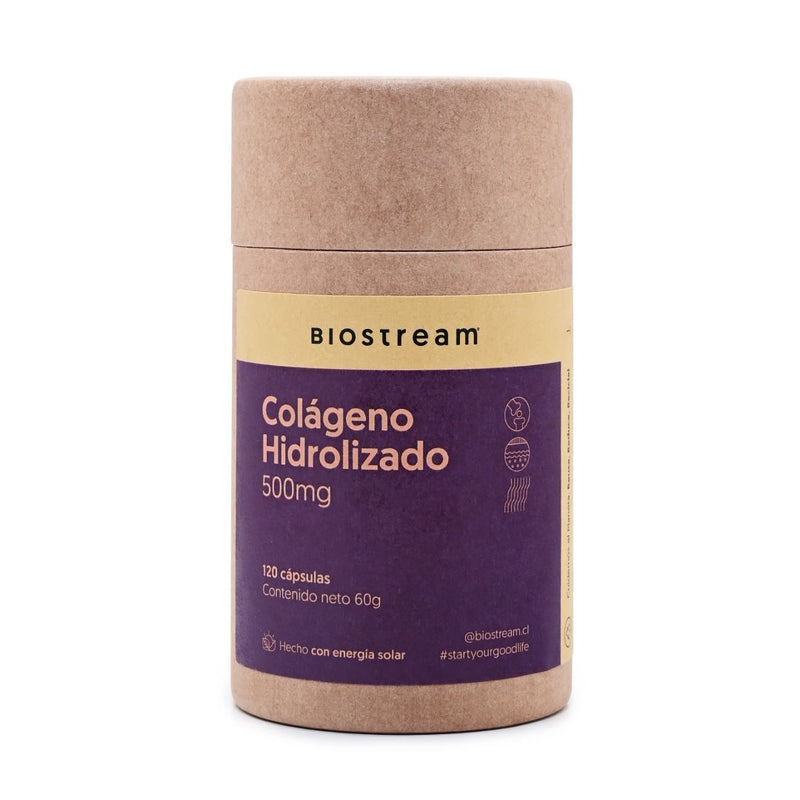 Colágeno Hidrolizado 120 Cápsulas Biostream 500 mg Suplementos Alimenticios Biostream 