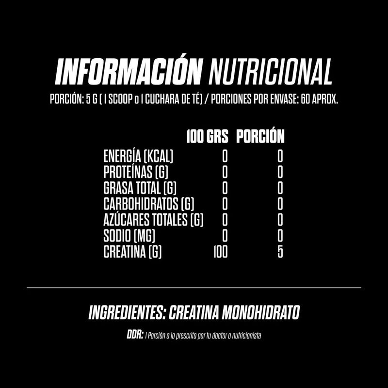 Creatina Monohidratada Gohard 300 gr Suplementos Alimenticios Gohard 