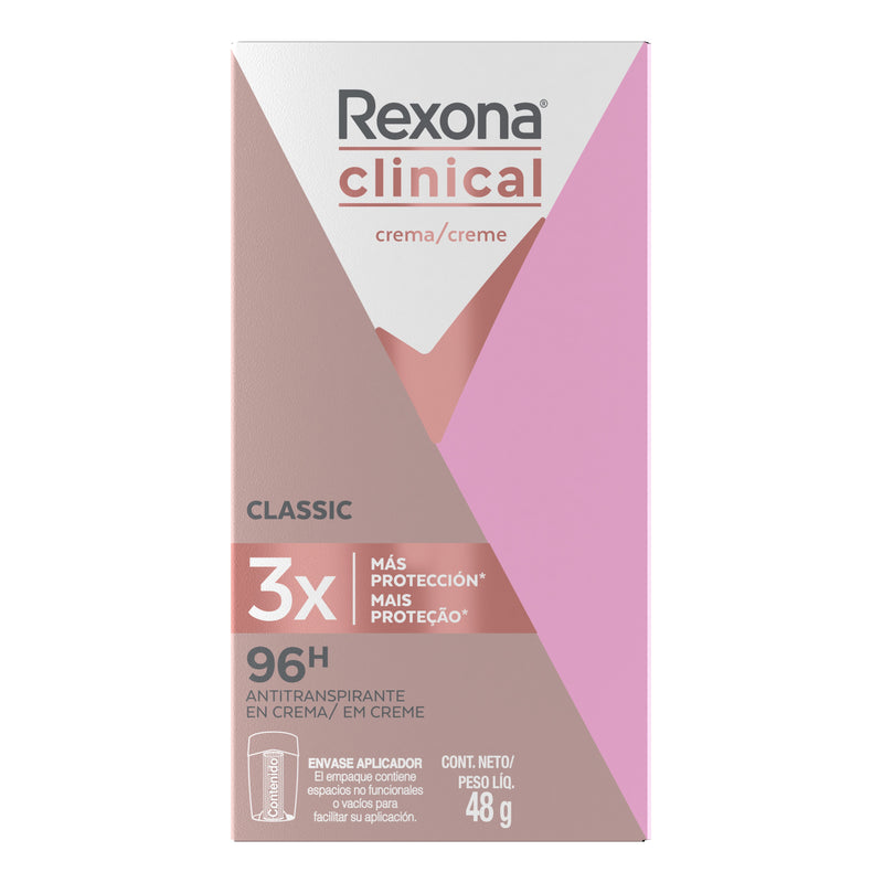 Desodorante en Crema Clinical Classic Mujer Rexona 48 gr Higiene Personal Casanova 