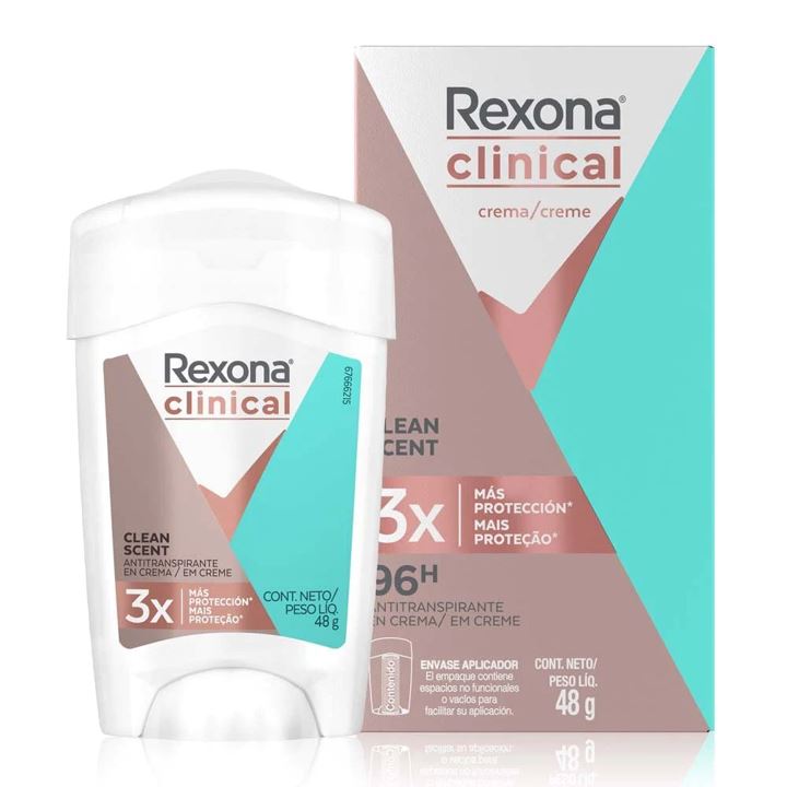 Desodorante En Crema Rexona Clinical Clean Scent 48 gr Higiene Personal Casanova 