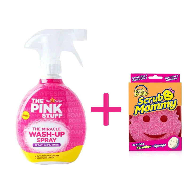 Lavaloza Wash Up Spray The Pink Stuff 500 ml + Esponja Scrub Mommy Hogar Grayson 