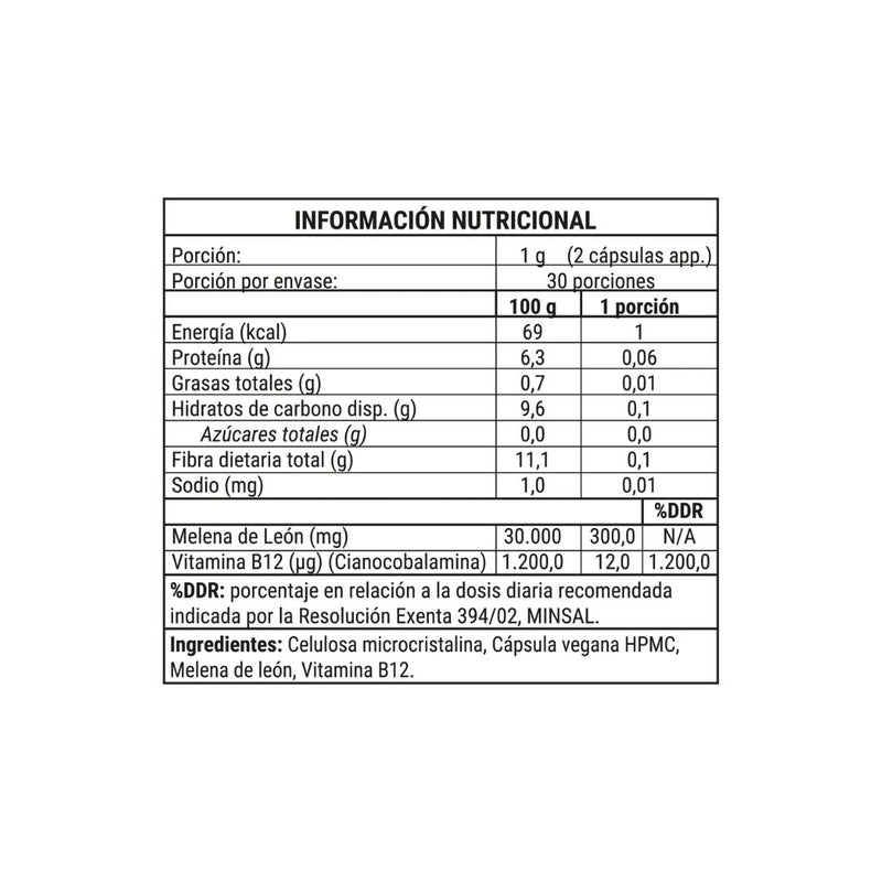Melena De León NewPharma 60 Cápsulas Suplementos Alimenticios Lokal 
