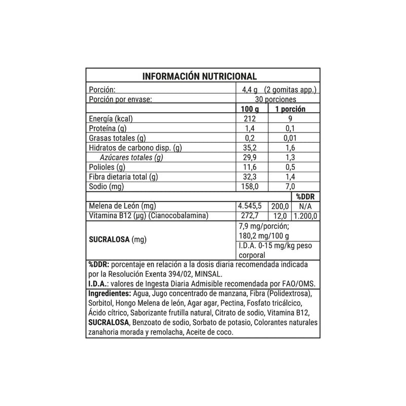 Melena de León NewPharma 60 Gomitas Suplementos Alimenticios Lokal 