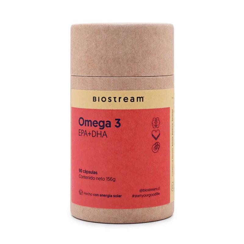 Omega 3 90 Cápsulas Blandas Biostream 1000 mg EPA + DHA Suplementos Alimenticios Biostream 