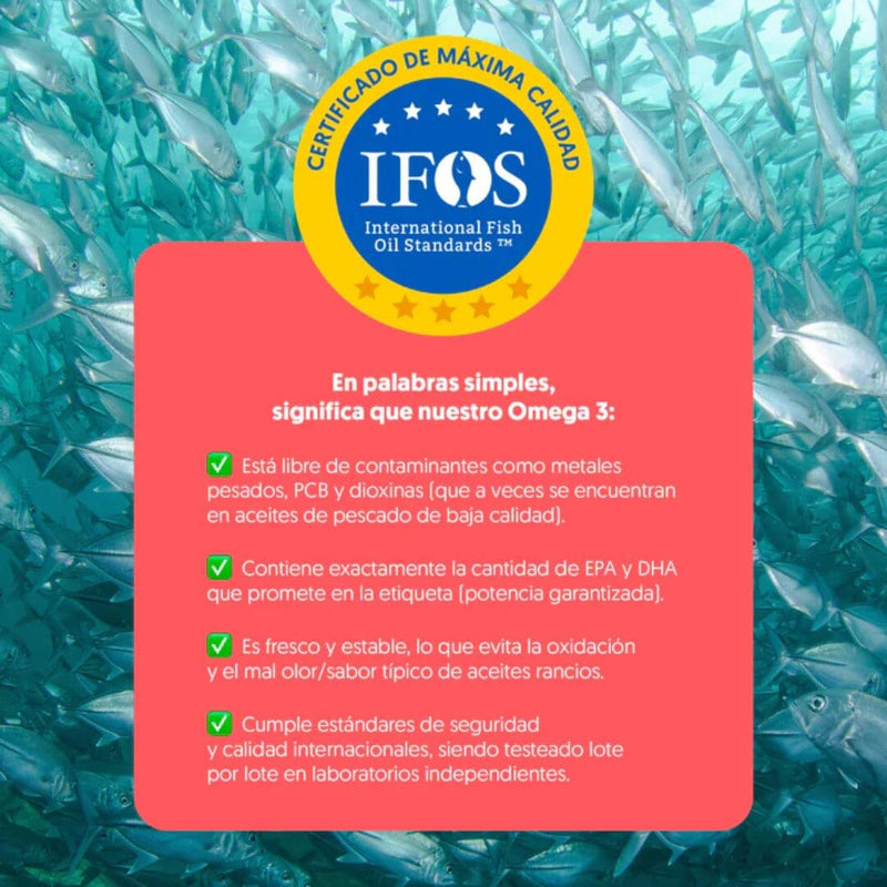 Omega 3 90 Cápsulas Blandas Biostream 1000 mg EPA + DHA Suplementos Alimenticios Biostream 