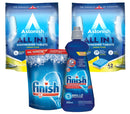 Pack Limpieza Lavavajillas 84 Tabletas + Sal 1 kg + Abrillantador 400 ml Baño y Cocina Astonish 