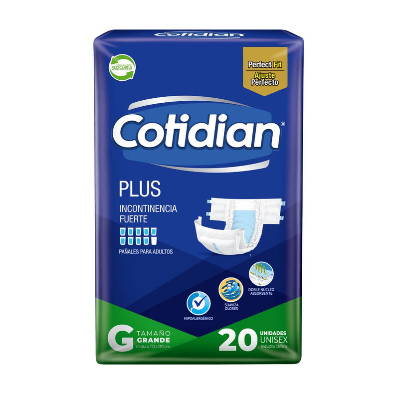 Pañales para Adulto G Unisex Premium Incontinencia Fuerte Cotidian 20 Unidades Hogar Casanova 