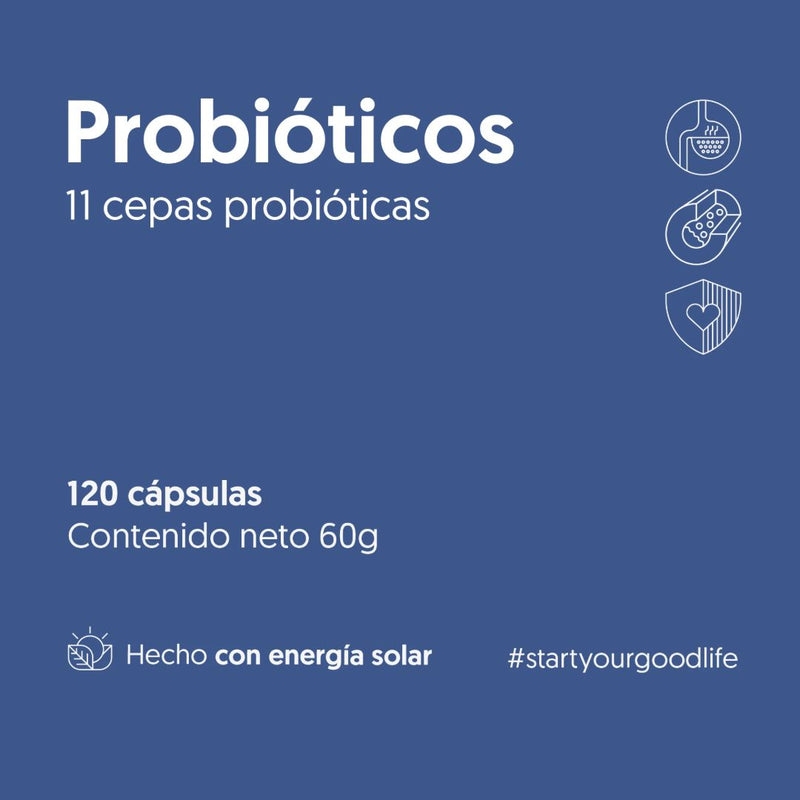 Probióticos 11 Cepas 6 Billones UFC Biostream 120 Cápsulas Suplementos Alimenticios Biostream 