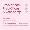 Probióticos Prebióticos & Cranberry 120 Cápsulas Biostream Suplementos Alimenticios Biostream 