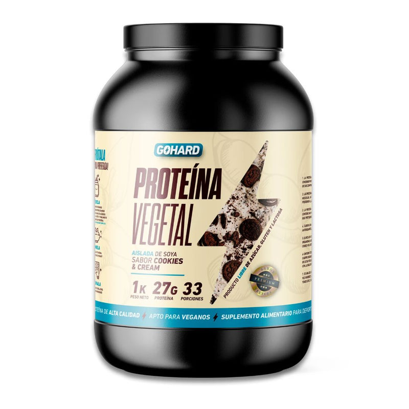 Proteina Vegetal Cookies and Cream Gohard 1 Kg Suplementos Alimenticios Gohard 