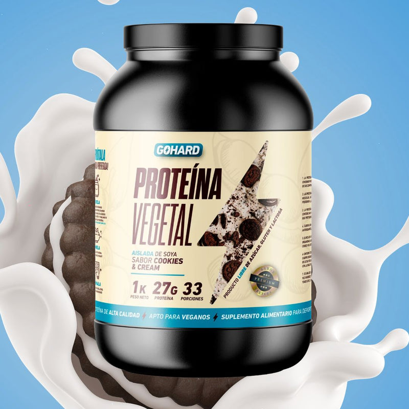 Proteina Vegetal Cookies and Cream Gohard 1 Kg Suplementos Alimenticios Gohard 