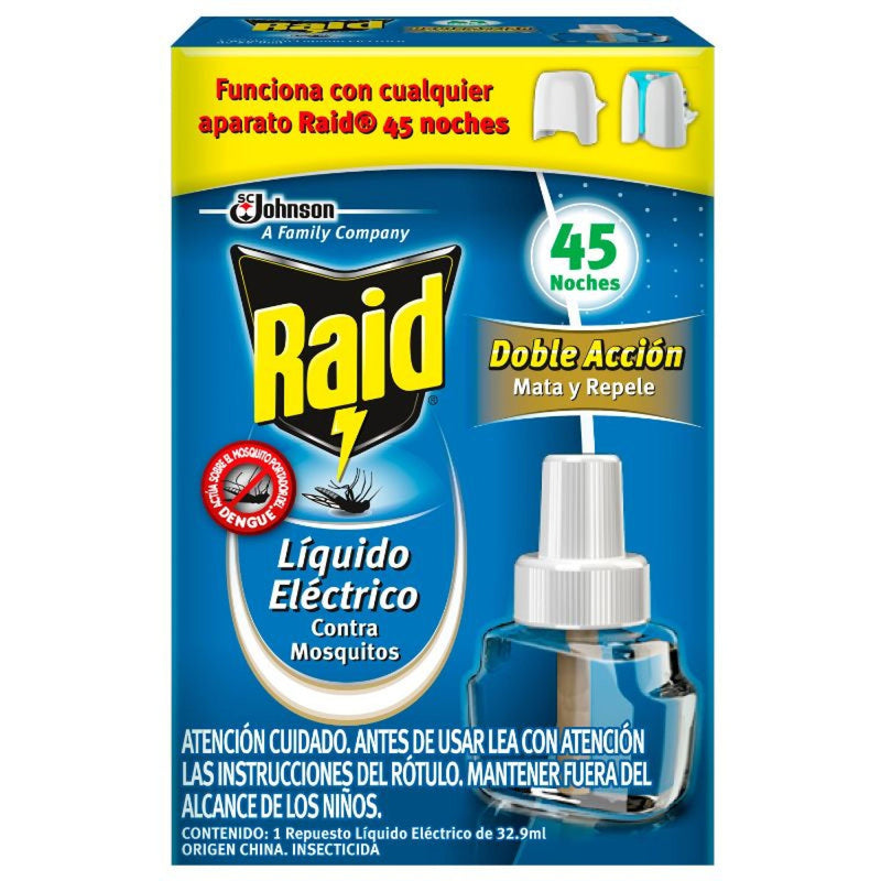 Repuesto Liquido Electrico Mosquitos Y Zancudos 45 Noches Raid Hogar Casanova 