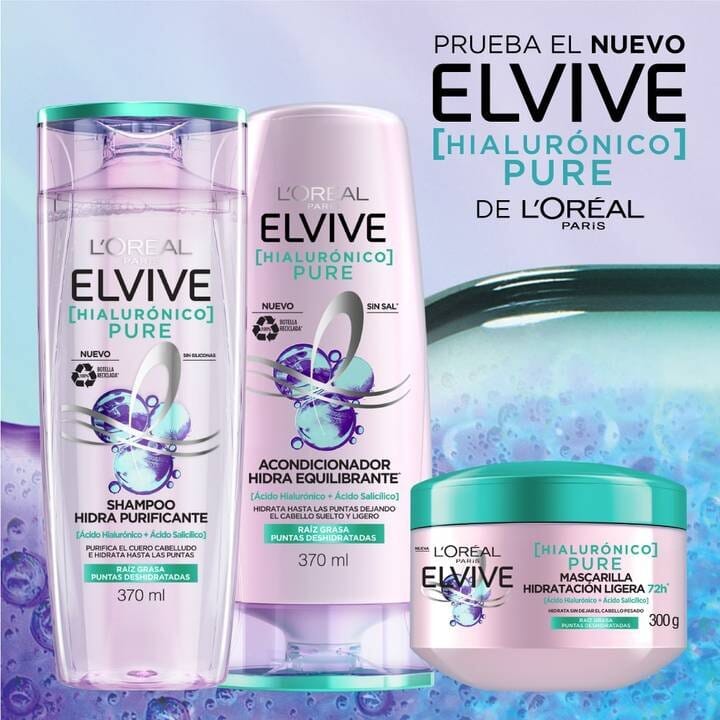 Shampoo Hialurónico Pure Elvive 370 Ml Higiene Personal Casanova 