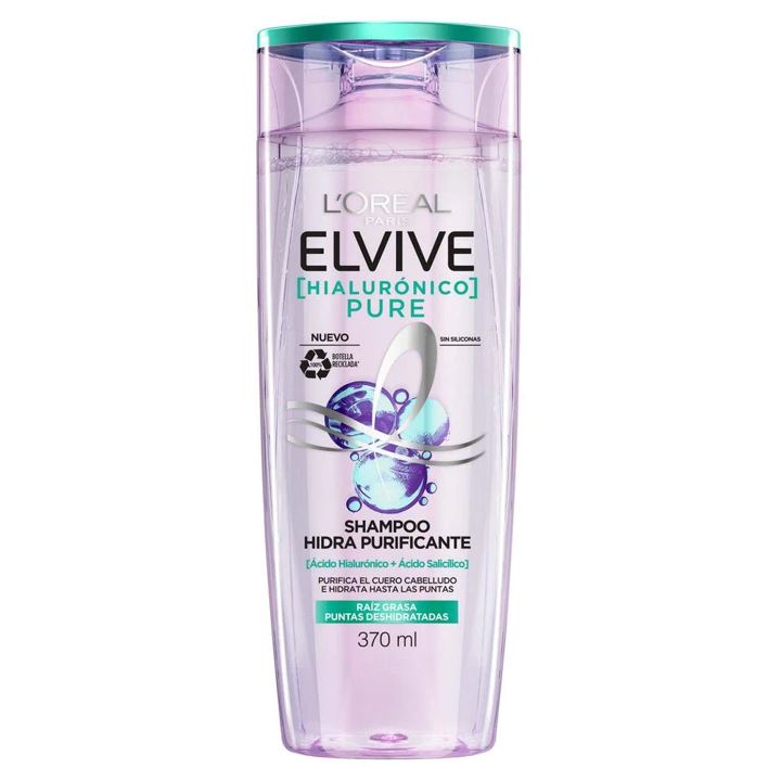 Shampoo Hialurónico Pure Elvive 370 Ml Higiene Personal Casanova 