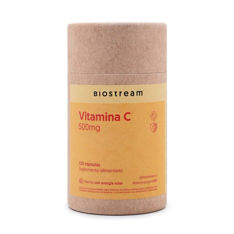 Vitamina C Biostream 500 mg 120 Cápsulas Suplementos Alimenticios Biostream 