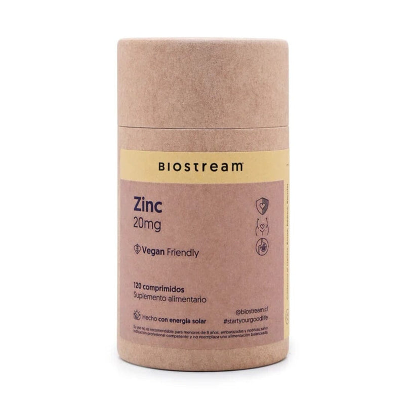 Zinc Vegano Biostream 20 mg 120 Cápsulas Suplementos Alimenticios Biostream 