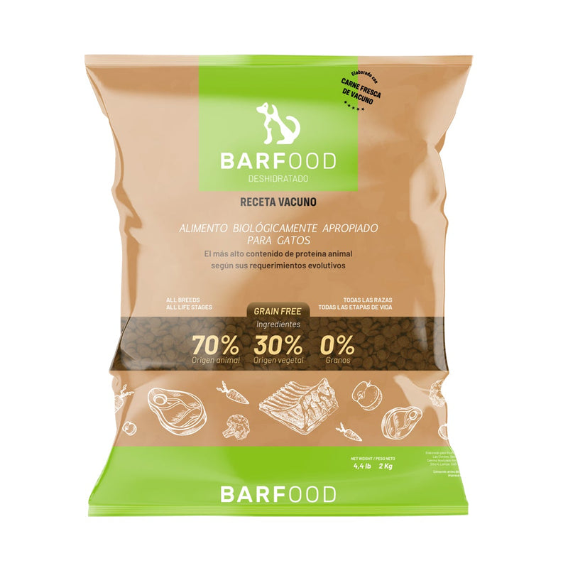Alimento Gatos Barfood Vacuno 2 Kg Mascotas mundolimpio.cl 