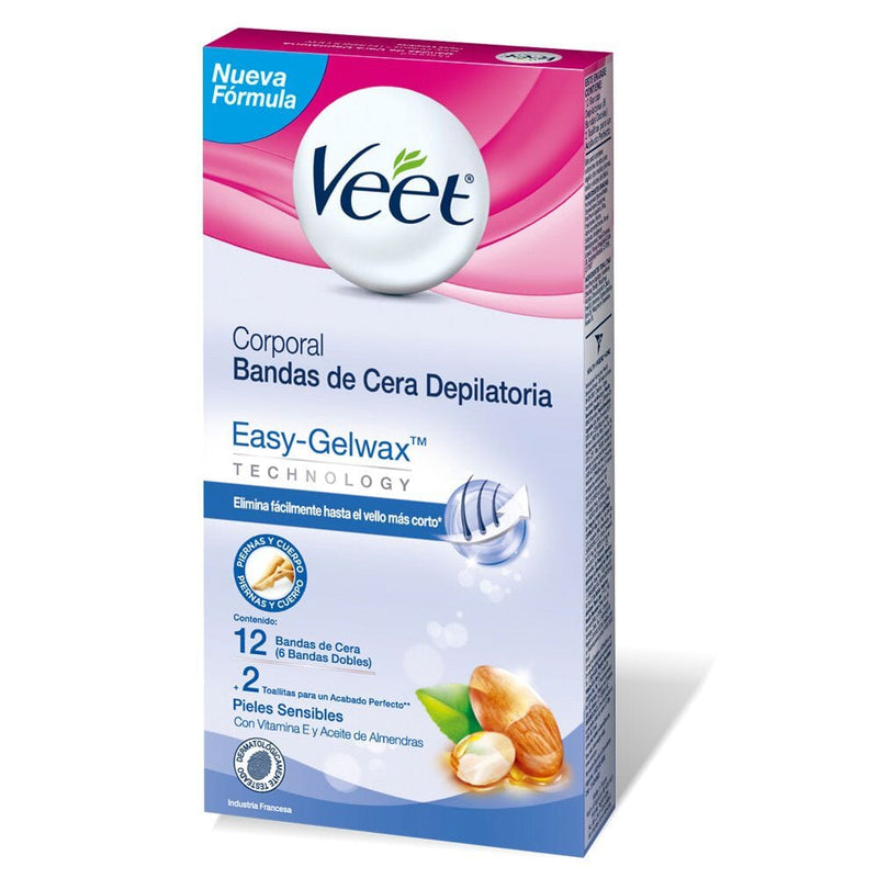 Bandas de Cera Depilatoria Pieles Sensibles Veet 12 Un Higiene Personal RB 