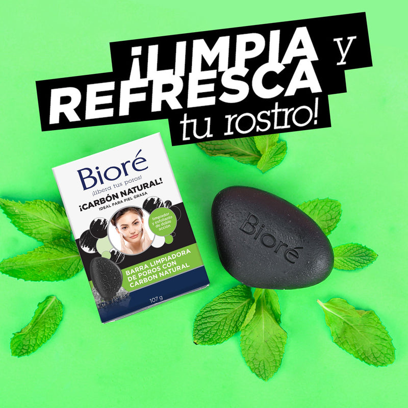 Barra Limpiadora Carbón Natural Biore 107 gr Higiene Personal Mundo Limpio 