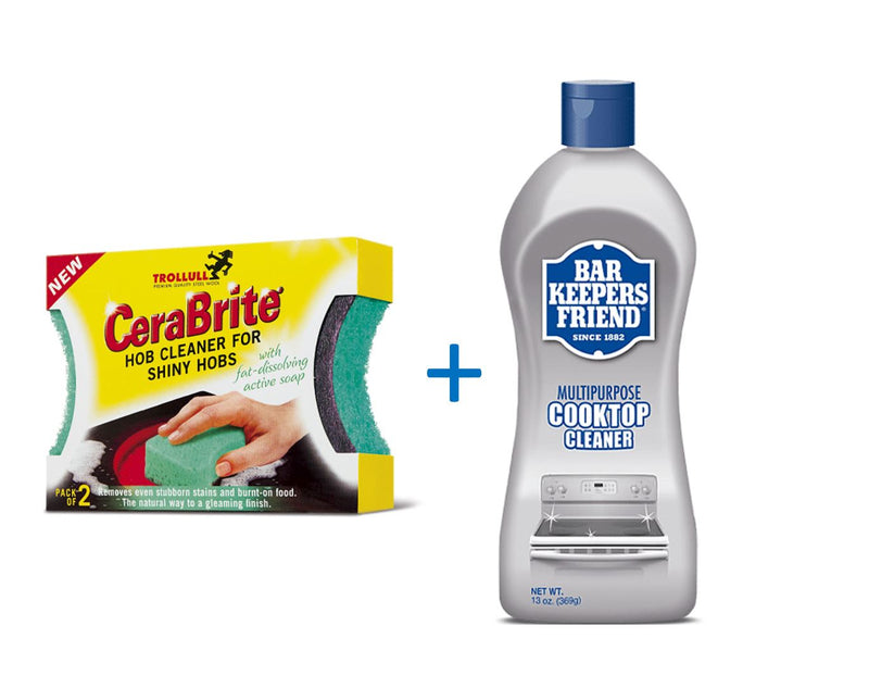 Cerabrite Esponja Trollull + Limpiador Bar Keepers Friend 369 gr para Vitroceramica Hogar mundolimpio.cl 