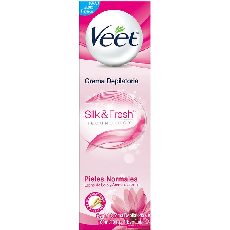 Crema Depilatoria Corporal Silk & Fresh Piel Normal Veet 100 ml Higiene Personal mundolimpio.cl 