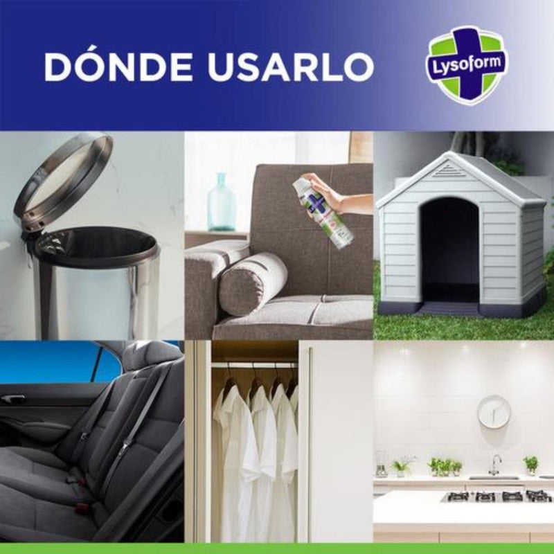 Desinfectante de Ambiente y Superficie Aire Montaña Lysoform 0,36 Lt Hogar Mundo Limpio 