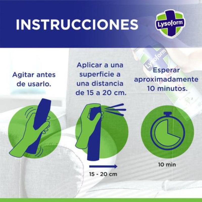 Desinfectante de Ambiente y Superficie Aire Montaña Lysoform 0,36 Lt Hogar Mundo Limpio 