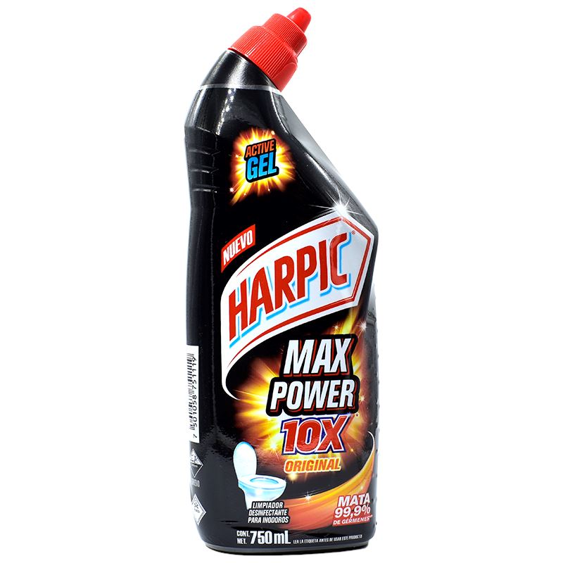 Desinfectante W.C. Liquido Max Power Harpic 0,75 Lt Hogar Mundo Limpio 