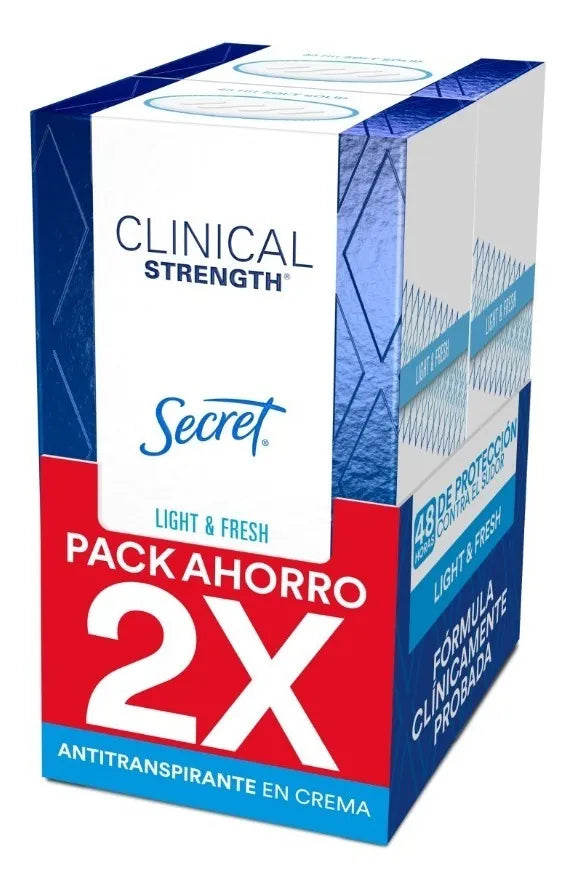 Desodorante Clinical Smooth Solid light and Fresh Secret 2x45 gr Higiene Personal HBC 