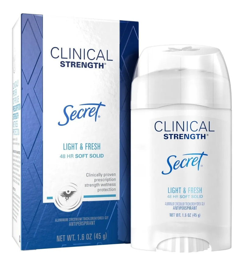 Desodorante Clinical Smooth Solid light and Fresh Secret 2x45 gr Higiene Personal HBC 