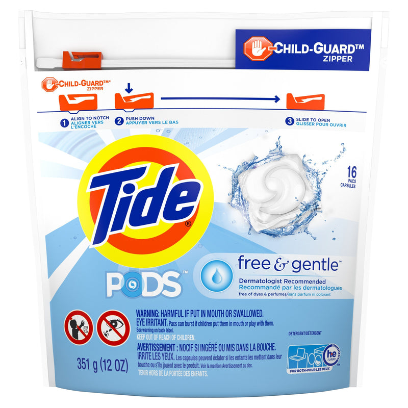 Detergente Capsulas Pods Free&Gentle Tide 16 CT Hogar mundolimpio.cl 