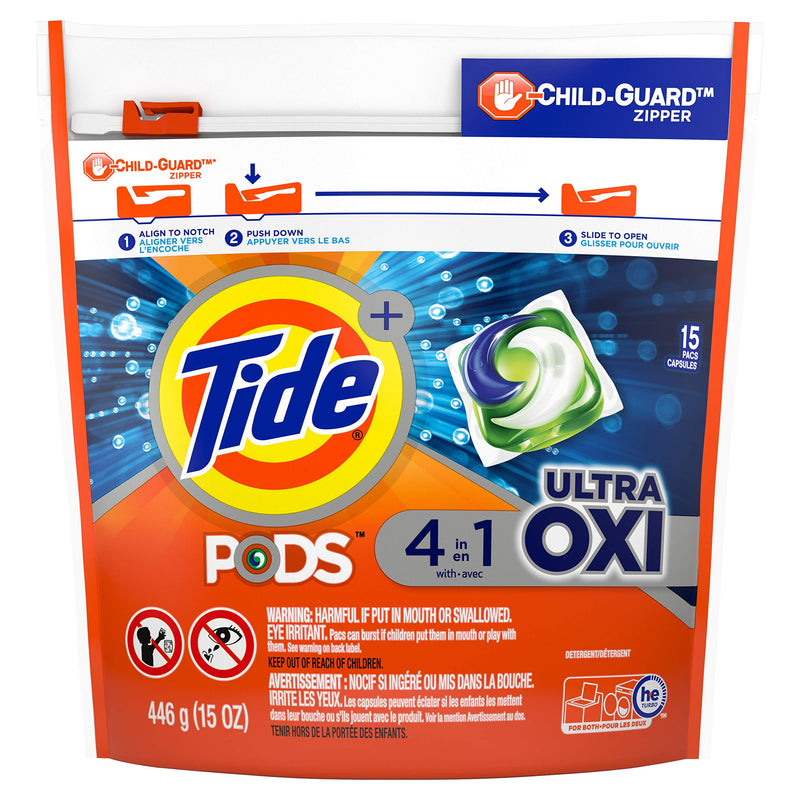 Detergente Capsulas Pods Ultra Oxi Tide 15 ct 446 gr Hogar mundolimpio.cl 