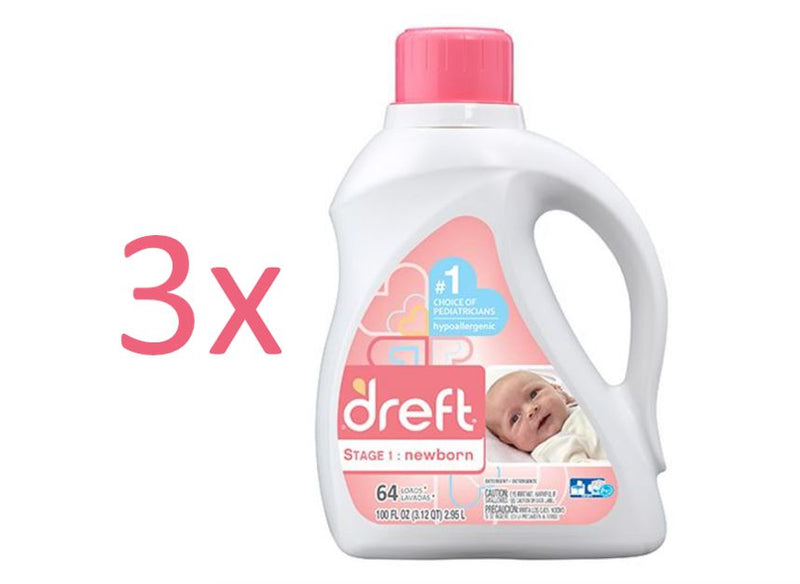 Detergente Concentrado para Bebes Stage 1 Dreft 3 x 2.9 Lt Hogar mundolimpio.cl 