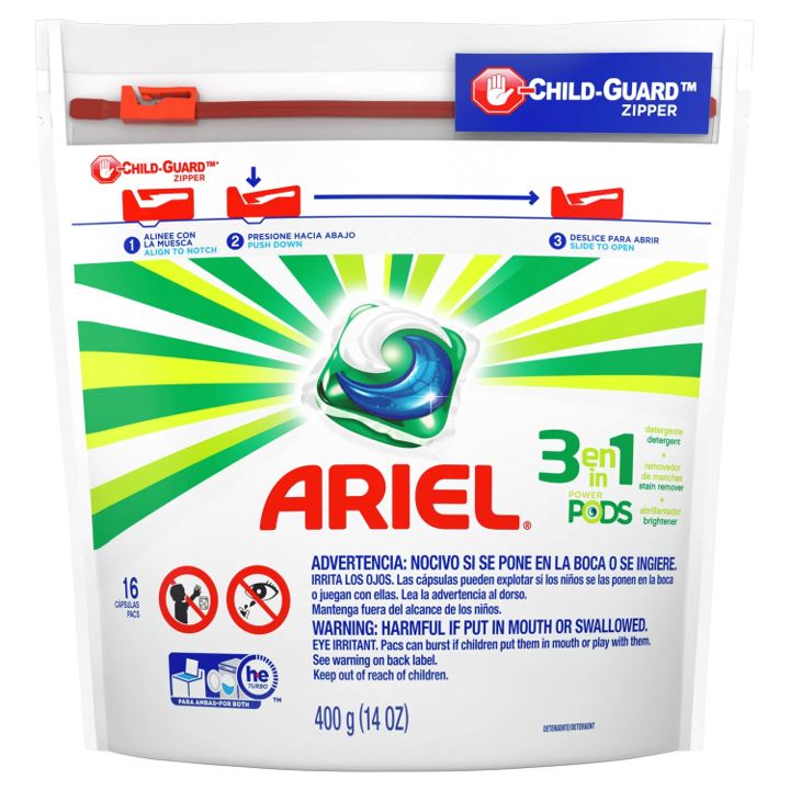 Detergente en Capsulas Ariel 16 Un Hogar mundolimpio.cl 