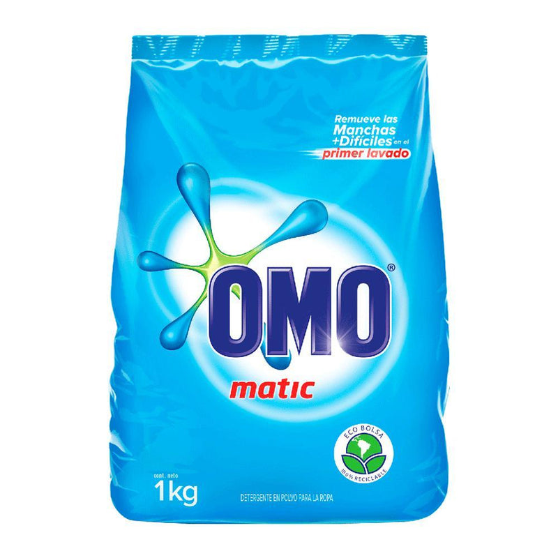 Detergente en Polvo Matic MultiAccion Omo 1 Kg Hogar Mundo Limpio 