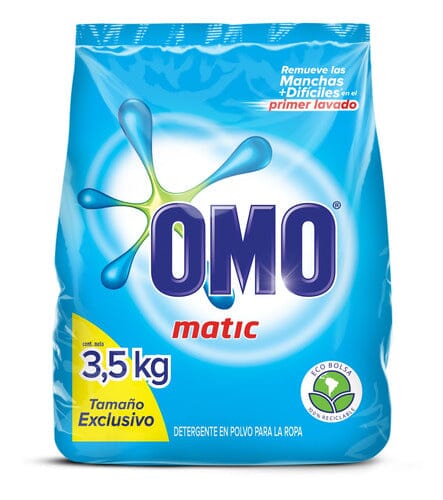 Detergente en Polvo Matic MultiAccion Omo 3.5 Kg Hogar Mundo Limpio 