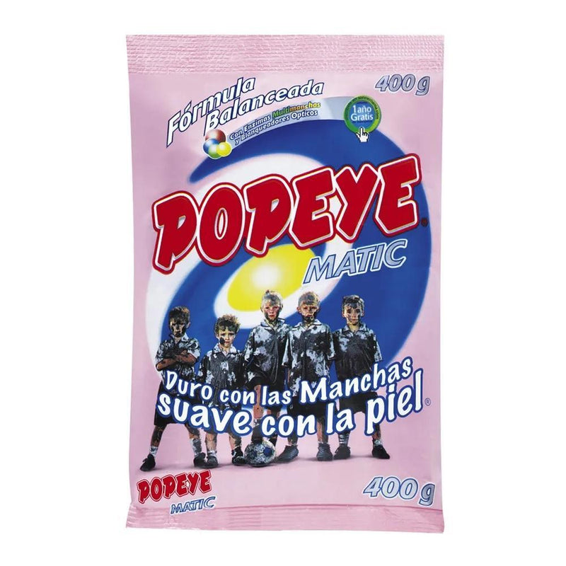 Detergente en Polvo Matic Popeye 400 gr Hogar Mundo Limpio 