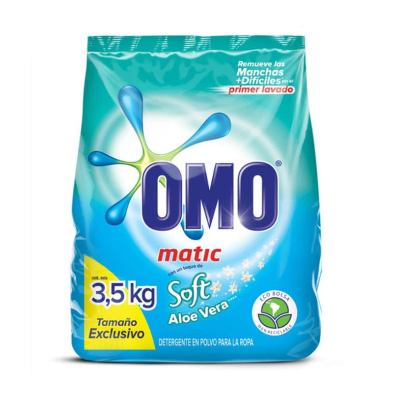 Detergente en Polvo Soft Aloe Vera Omo 3.5 Kg Hogar Mundo Limpio 