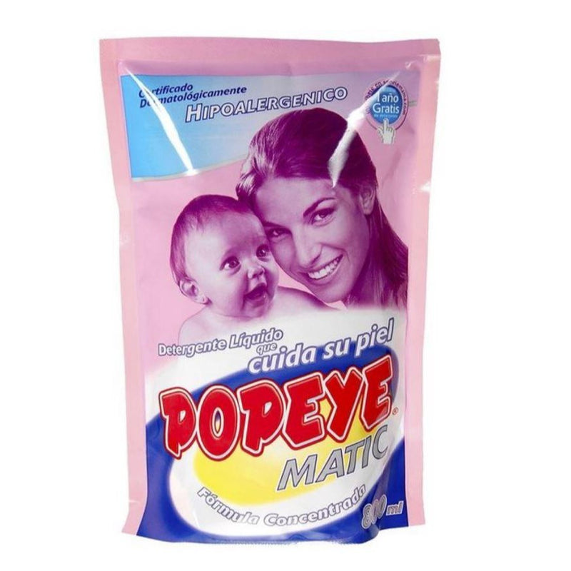 Detergente Hipoalergenico Matic Doypack Popeye 0,8 Lt Hogar Mundo Limpio 