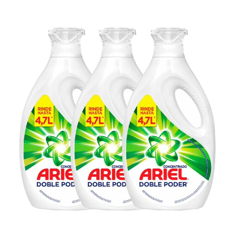 Detergente Liquido Concentrado Ariel 3x1,9 Lt Hogar mundolimpio.cl 