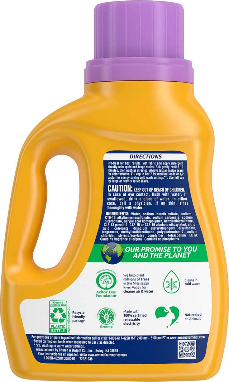 Detergente Liquido mas Suavizante Liquido Arm & Hammer 2.97 Lt Hogar Biowell 