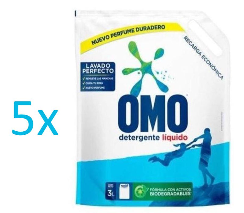 Detergente Liquido Matic Multaccion Doypack Omo 5x3 Lt Hogar mundolimpio.cl 