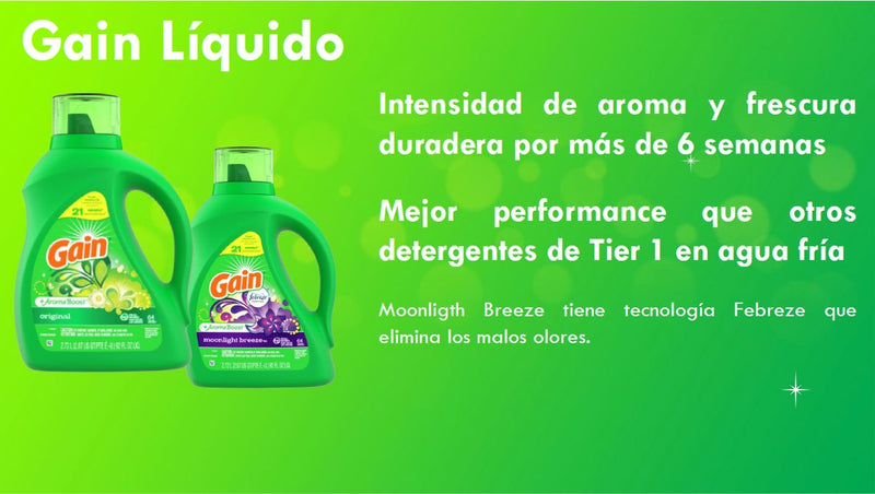 Detergente Liquido Moonlight Gain 2.72 Lt Hogar HBC 